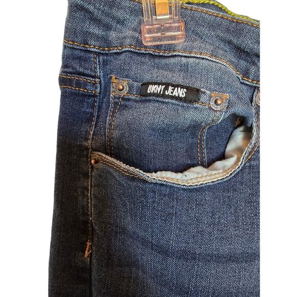 DKNY WAVERLY JEANS STRAIGHT LEG WAIST 32 SIZE 14 STRETCH  BLUE DENIM - Picture 4 of 7